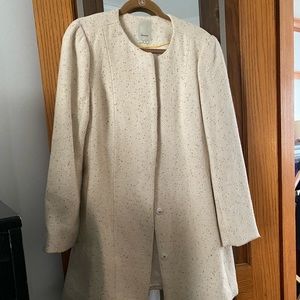 Cream and gold wool dress coat
